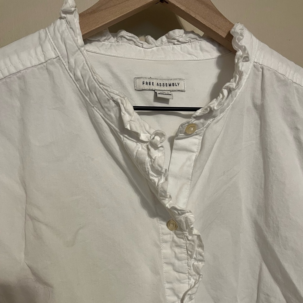 Free Assembly Ruffle Collar Button Up - Picture 4 of 7